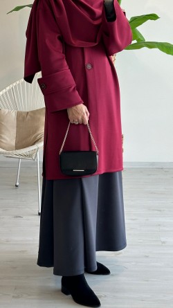 PELERİN DETAY TRENCH - BORDO 2